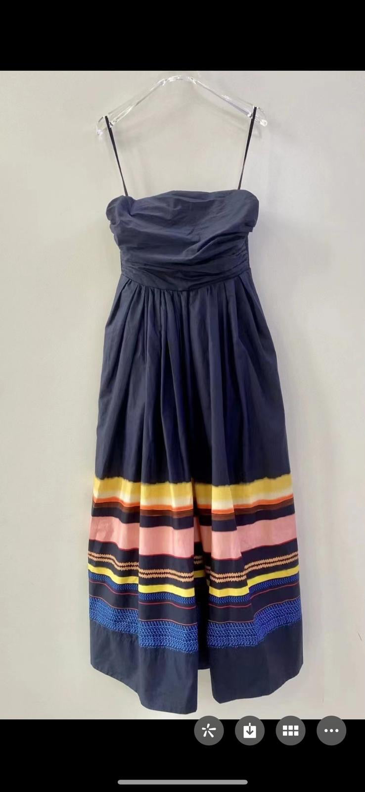 ALC Tate Strapless Stripe Midi Dress