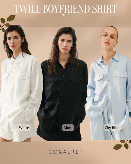 SL Silk Twill Boyfriend Shirt