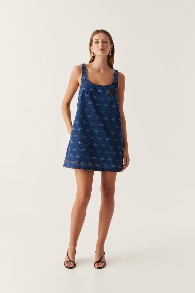 Aj Ratio Denim Mini Dress