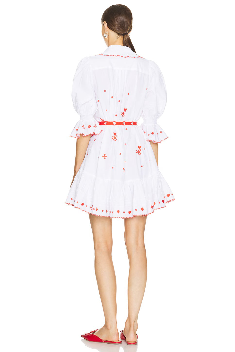 Alms Hearts Embroidered Mini Dress