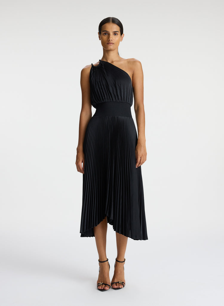 ALC Ruby Satin Pleated Midi Dress