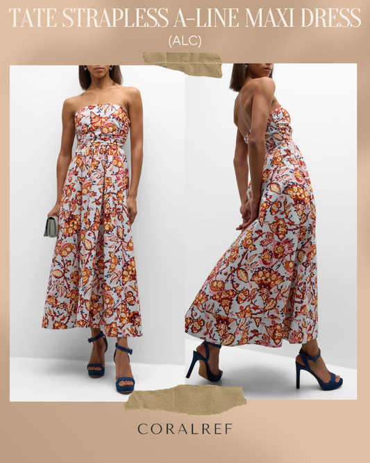 ALC Tate Strapless A Line Maxi Dress