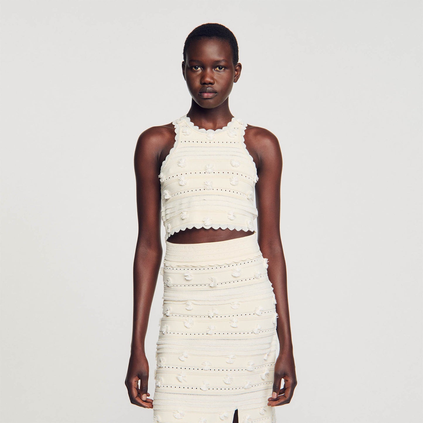 Sndr Knit Crop Top & Midi Skirt Set