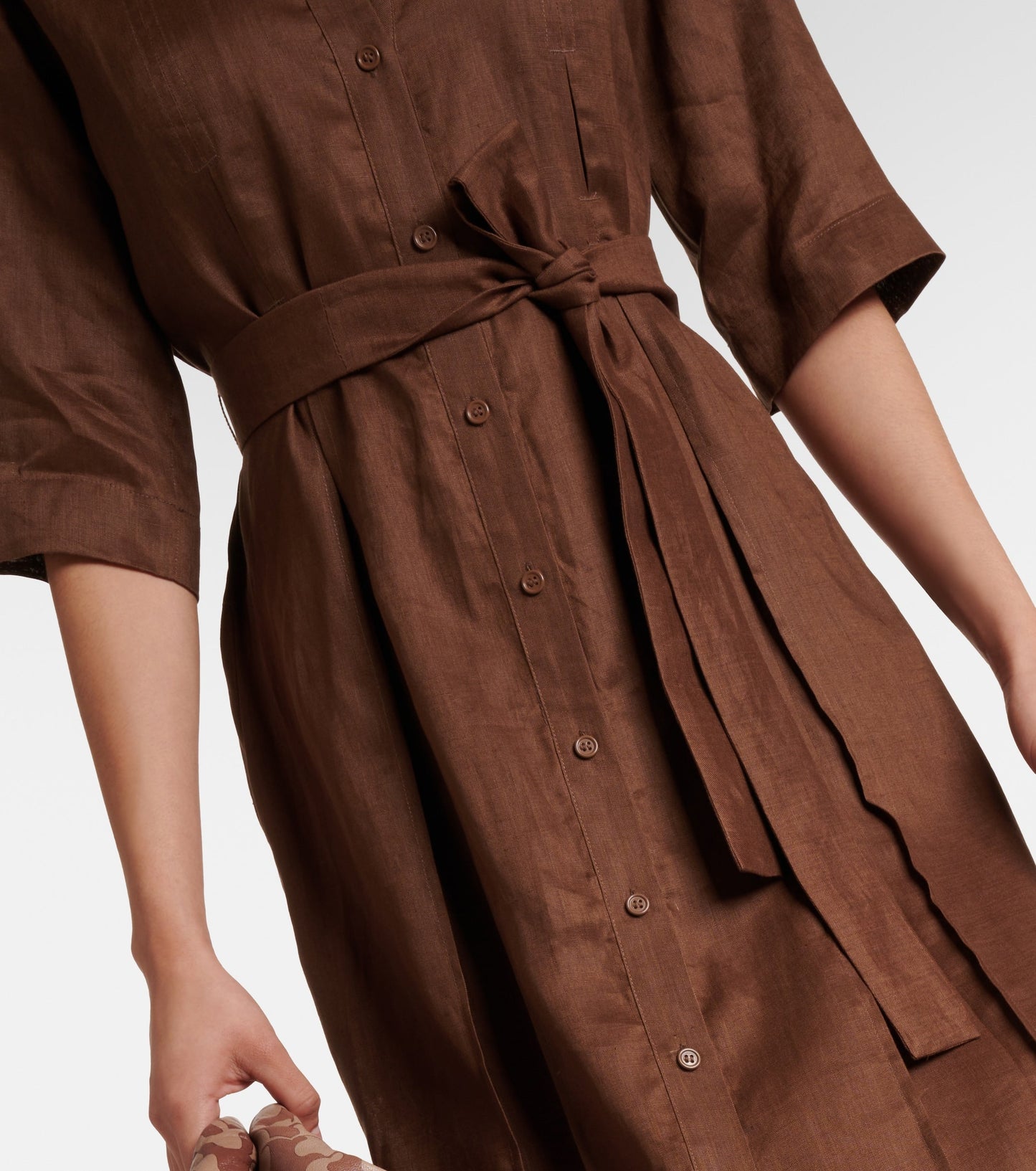 MM Leisure Nocino Linen Midi Shirt Dress