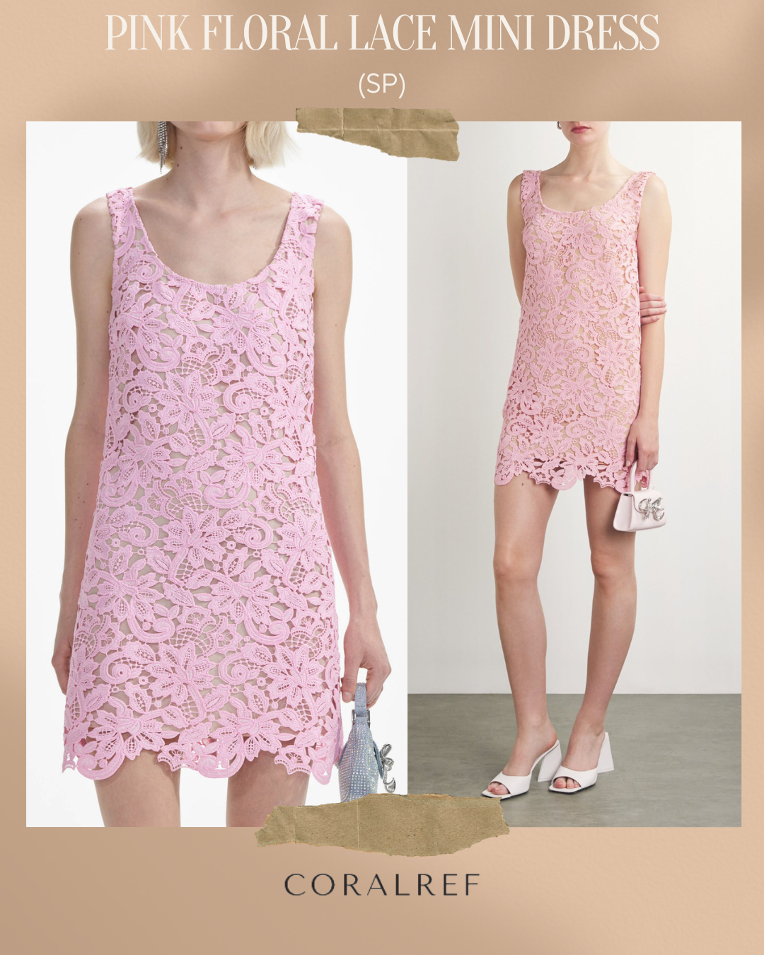 SP Pink Floral Lace Mini Dress