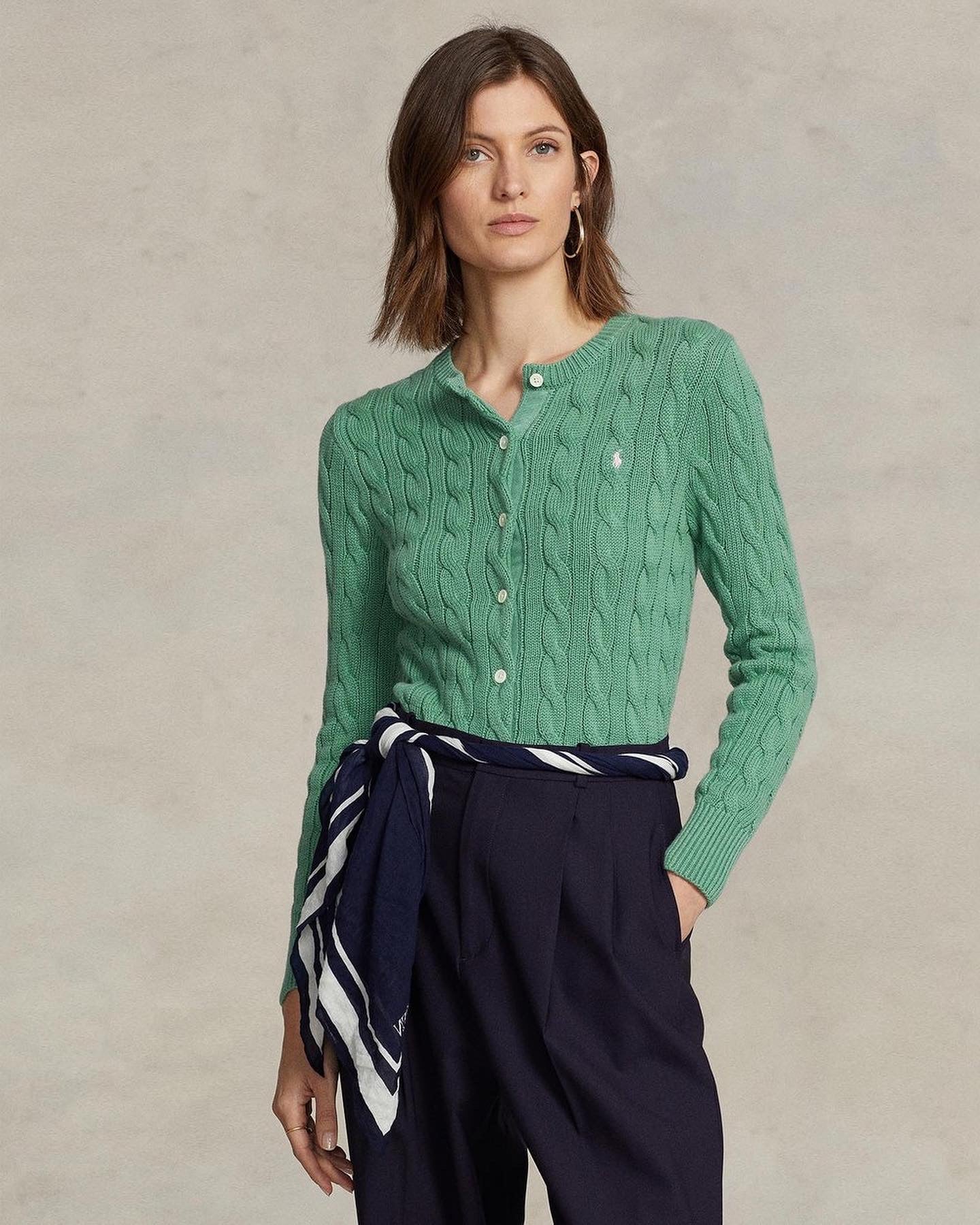 RL Knit Crewneck Cardigan