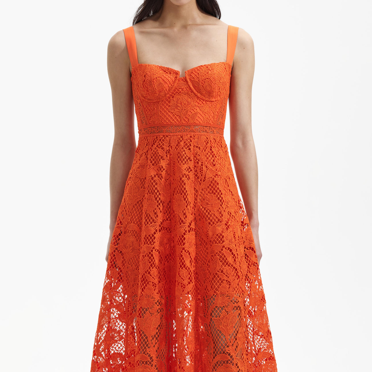 SP Lace Midi Sweetheart Dress