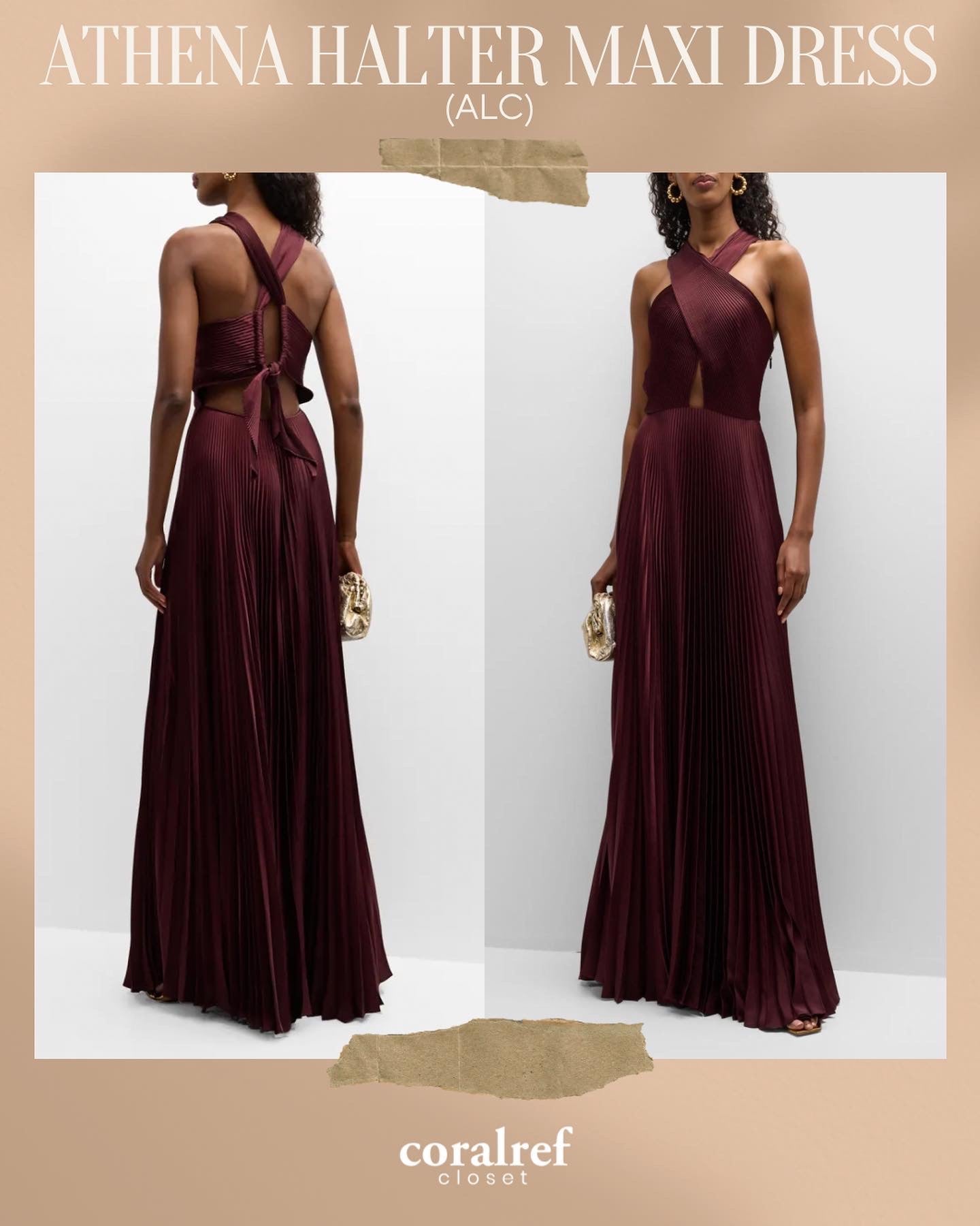 ALC Athena Halter Maxi Dress