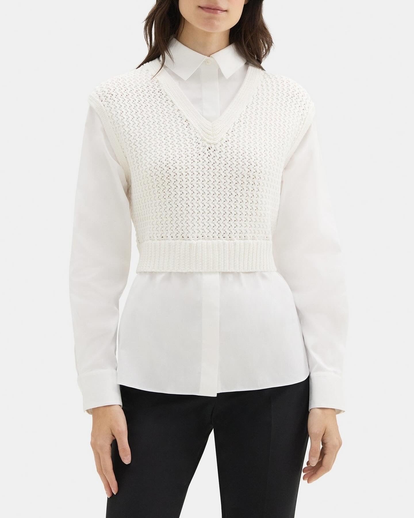 Thry Layered Sweater Vest Shirt