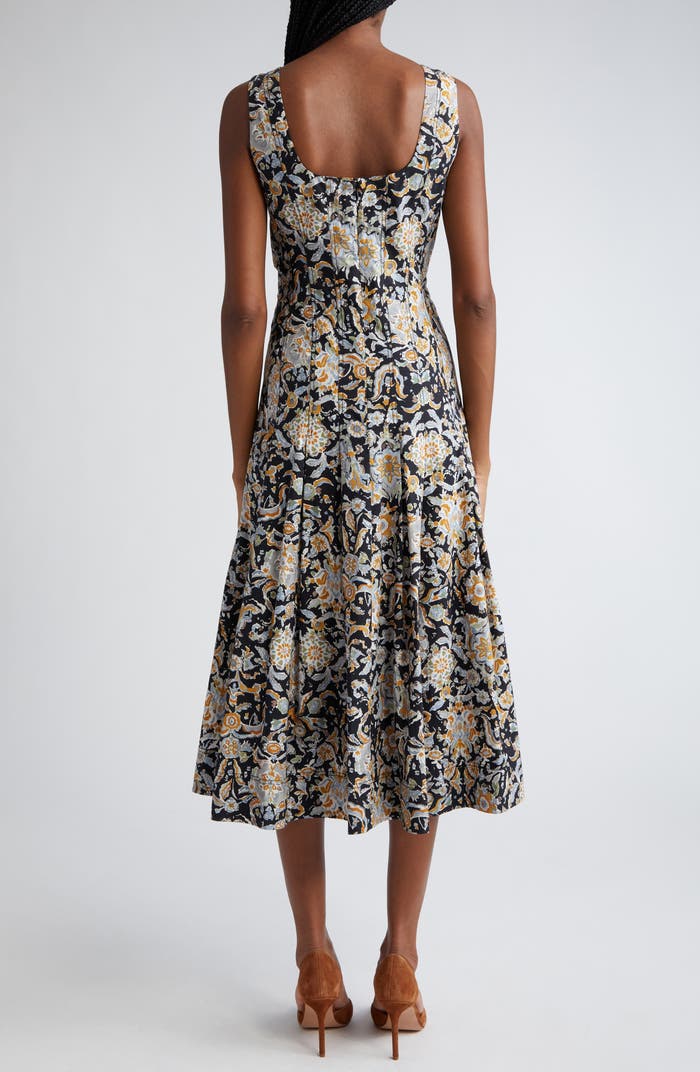 VB Jolie Paisley Print Midi Dress