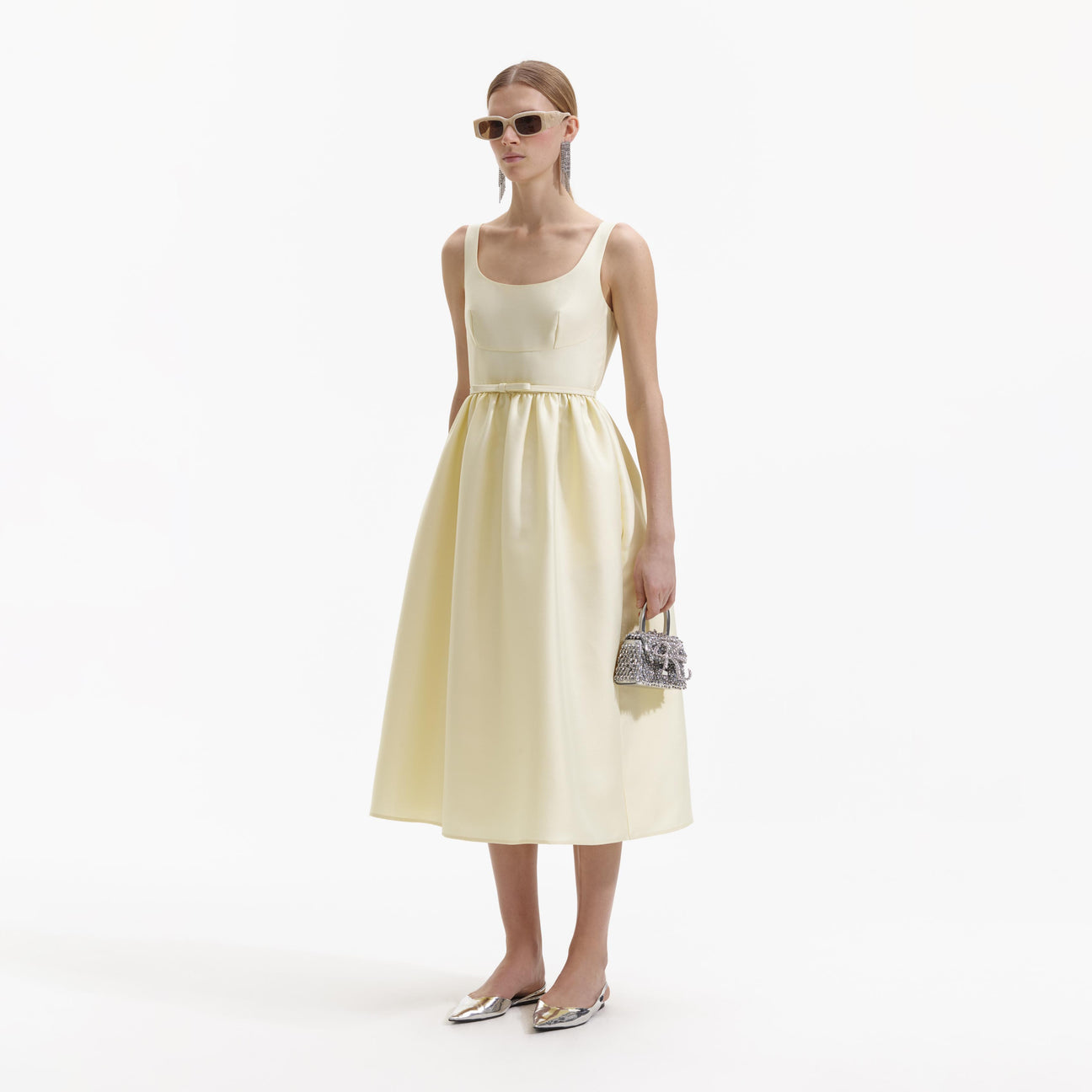 SP Yellow Taffeta Midi Dress