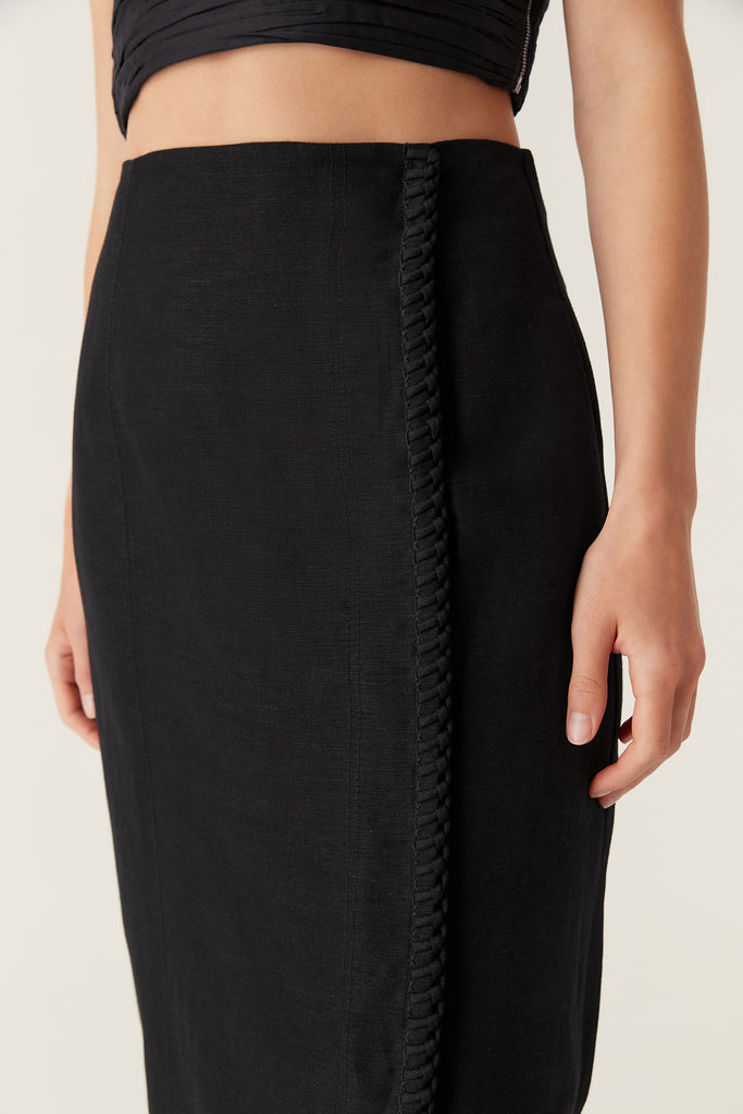 Aj Theory Cinched Midi Skirt