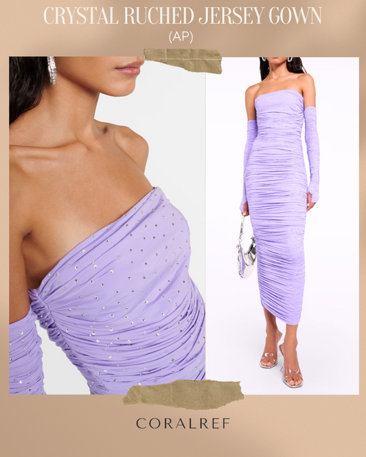 AP Crystal Ruched Jersey Gown