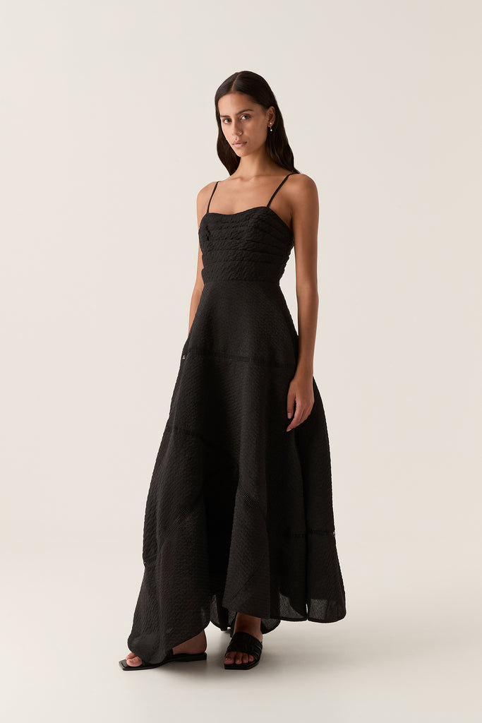 Aj Cinque Jacquard Maxi Dress