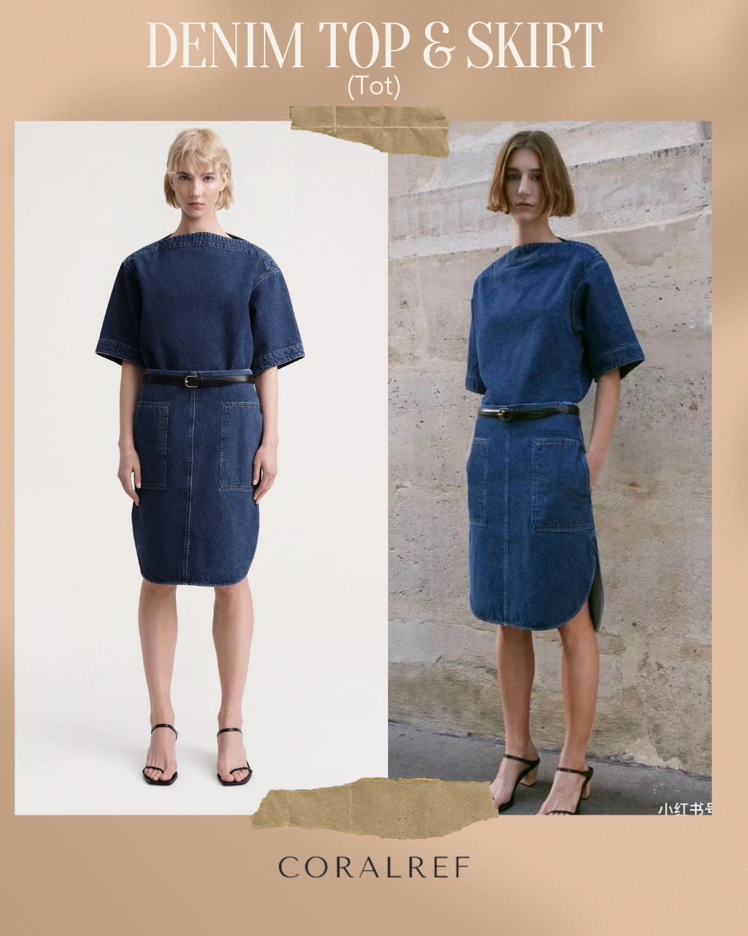 Ttm Dark Blue Top & Skirt Set