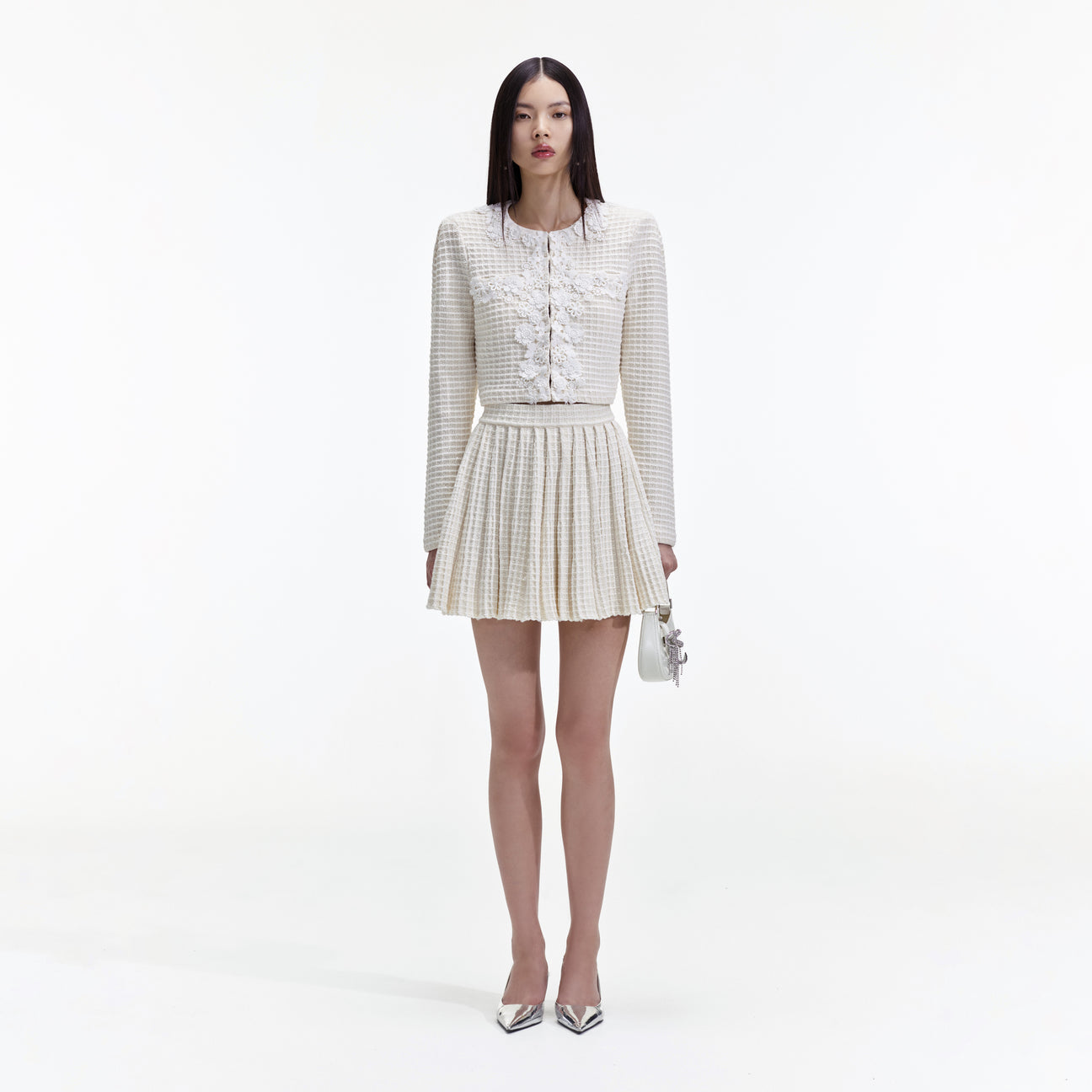 SP Cream Knit Cardigan & Mini Skirt Set