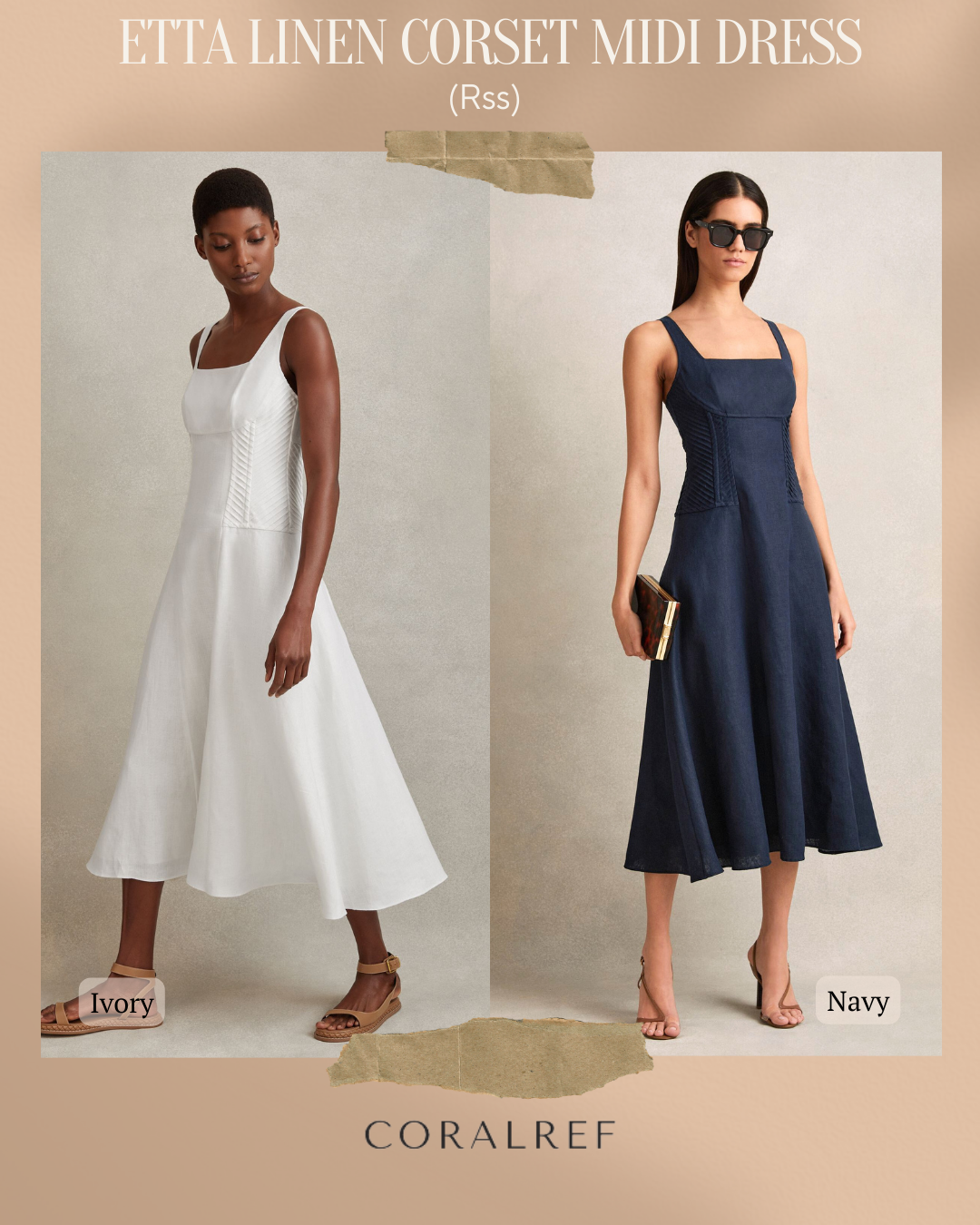 Rss Etta Linen Corset Midi Dress