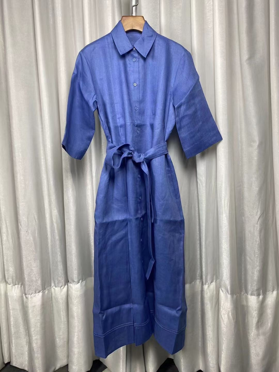 MM Leisure Nocino Linen Midi Shirt Dress