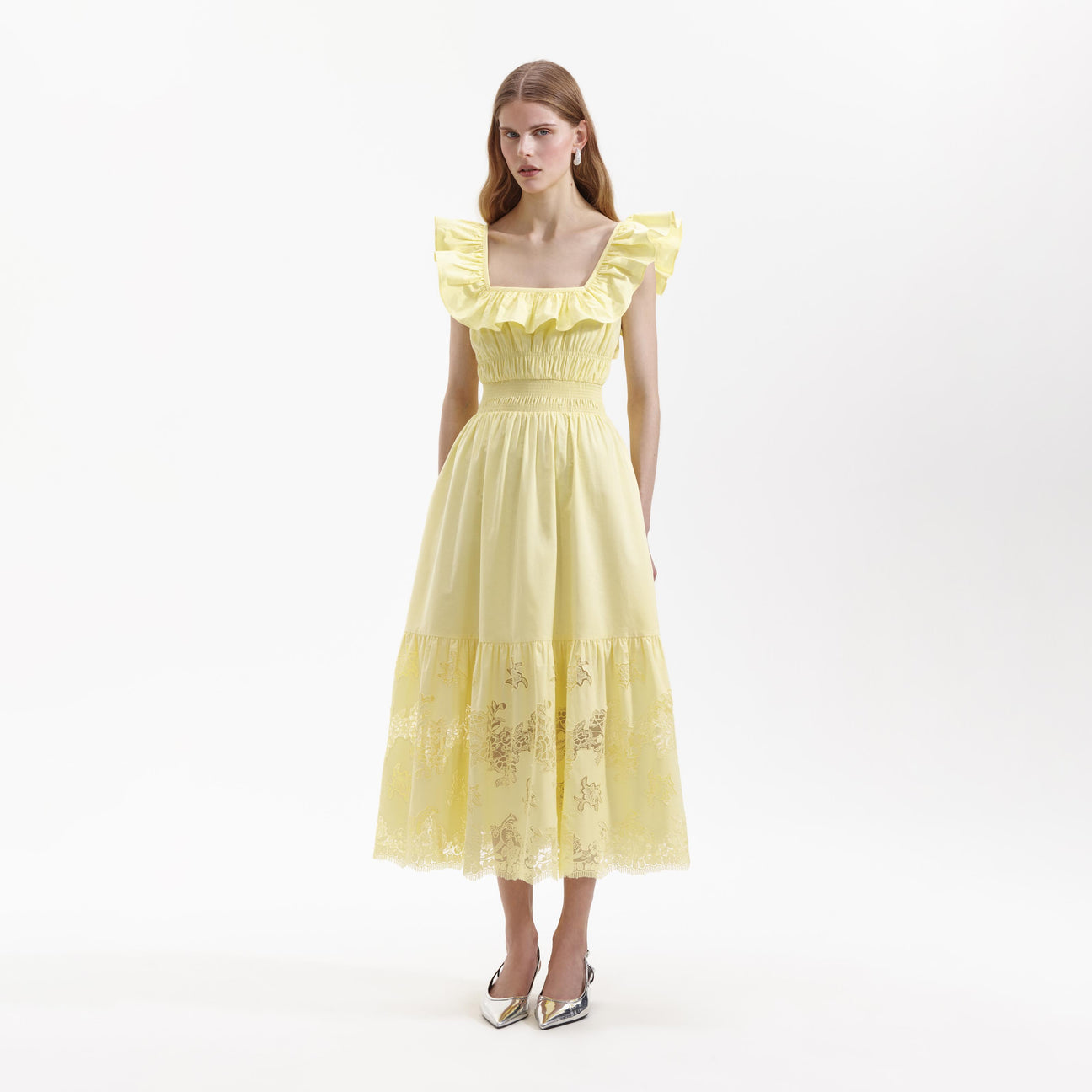 SP Yellow Cotton Midi Dress