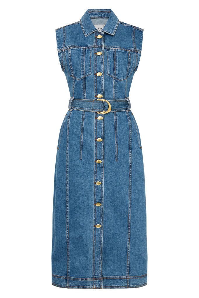 Aj Darcie Denim Midi Dress