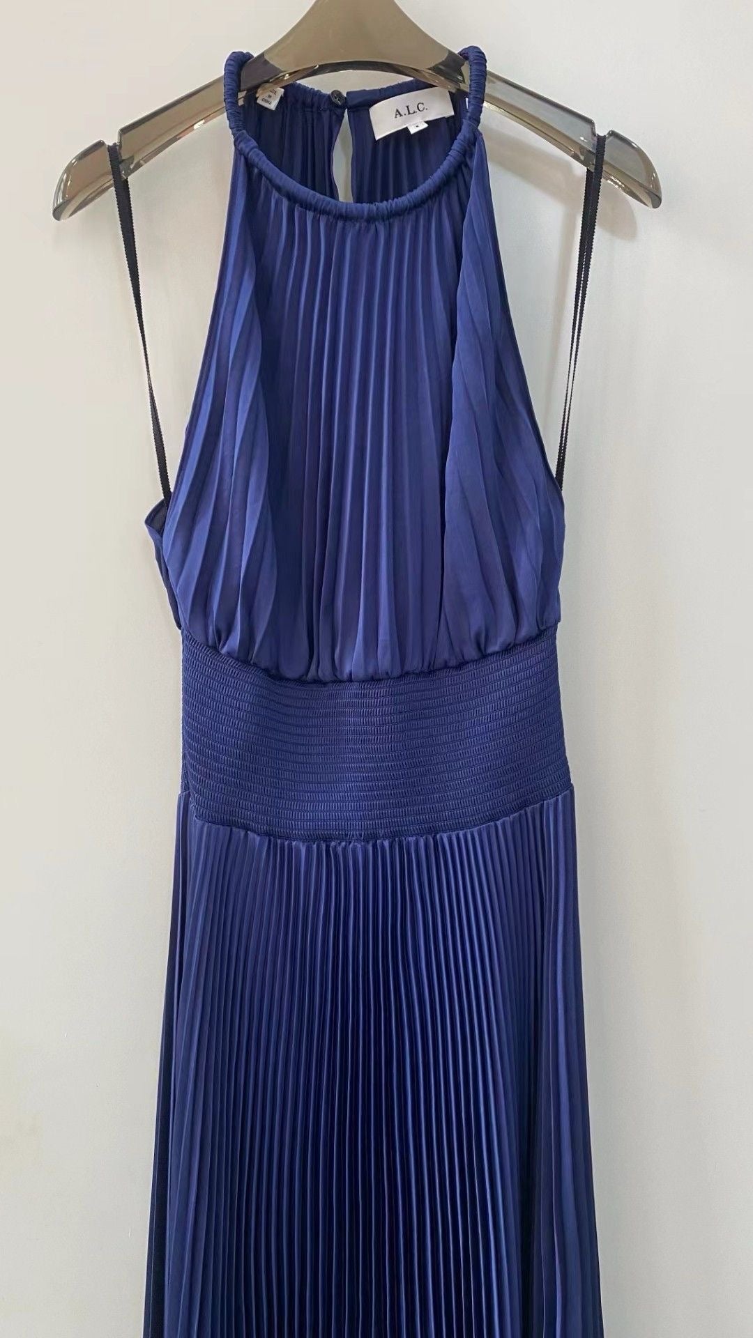 ALC Renzo II Satin Pleated Midi Dress