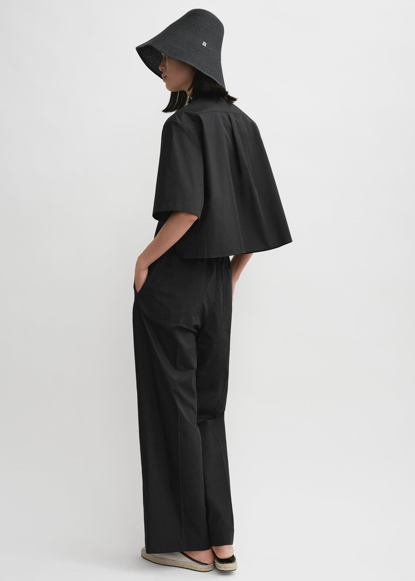 Ttm Crop Cotton Poplin Shirt & Pants Set