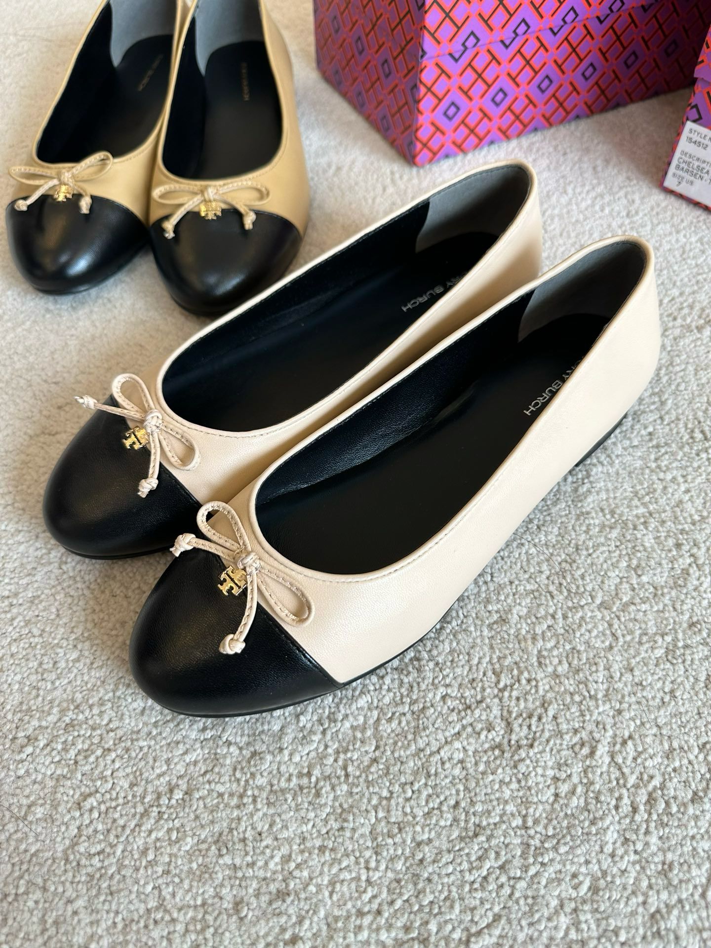 TB Leather Ballet Flats