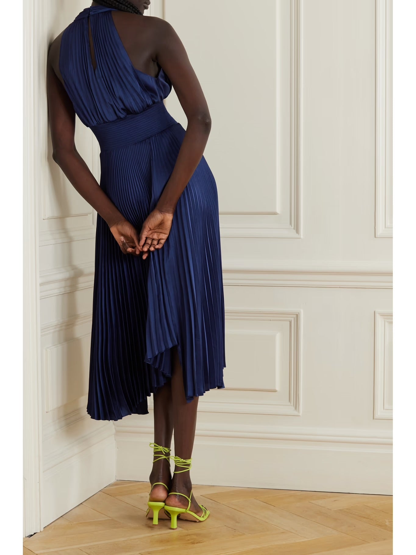 ALC Rose Satin Midi Dress