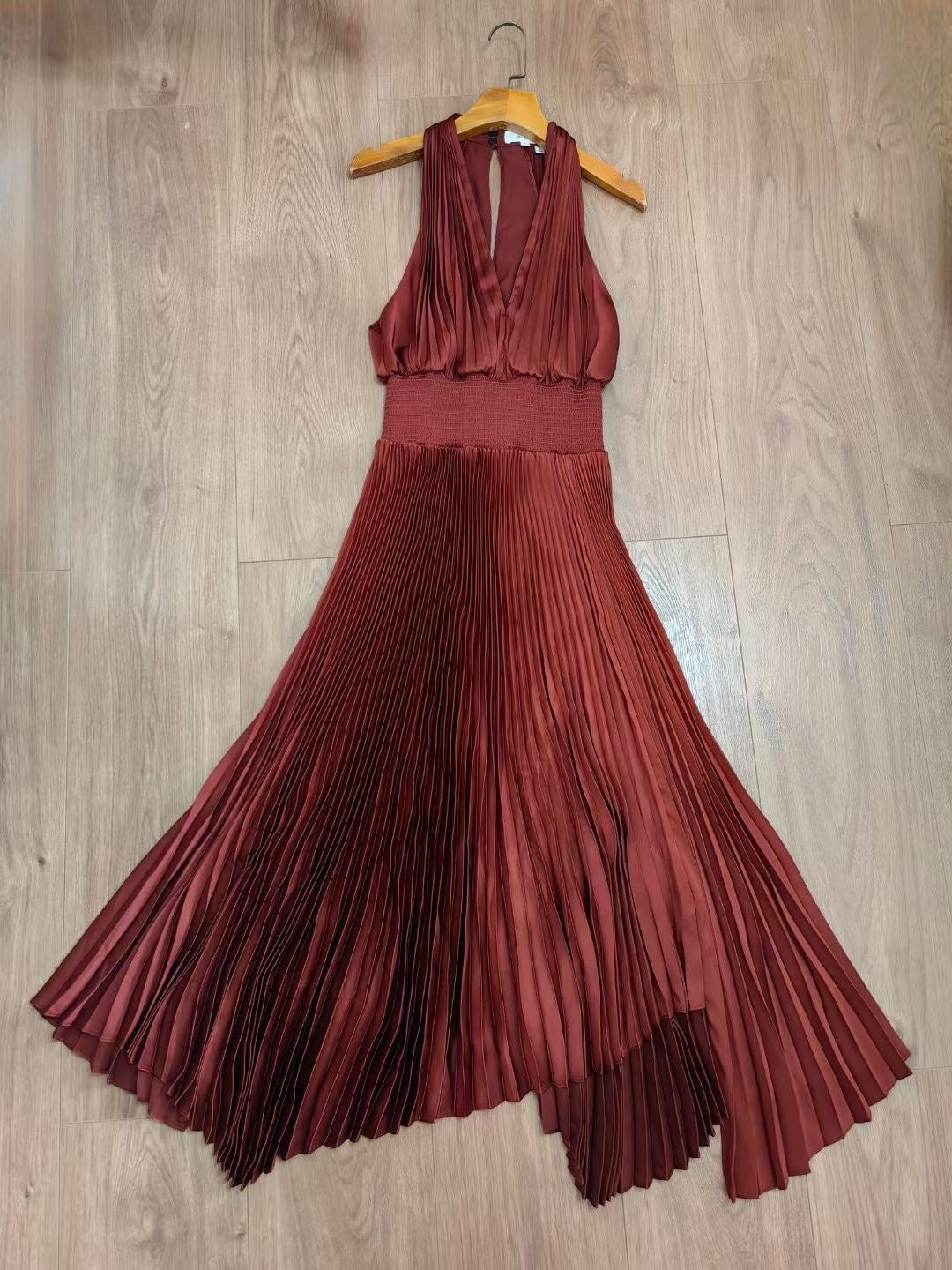 ALC Rose Satin Midi Dress