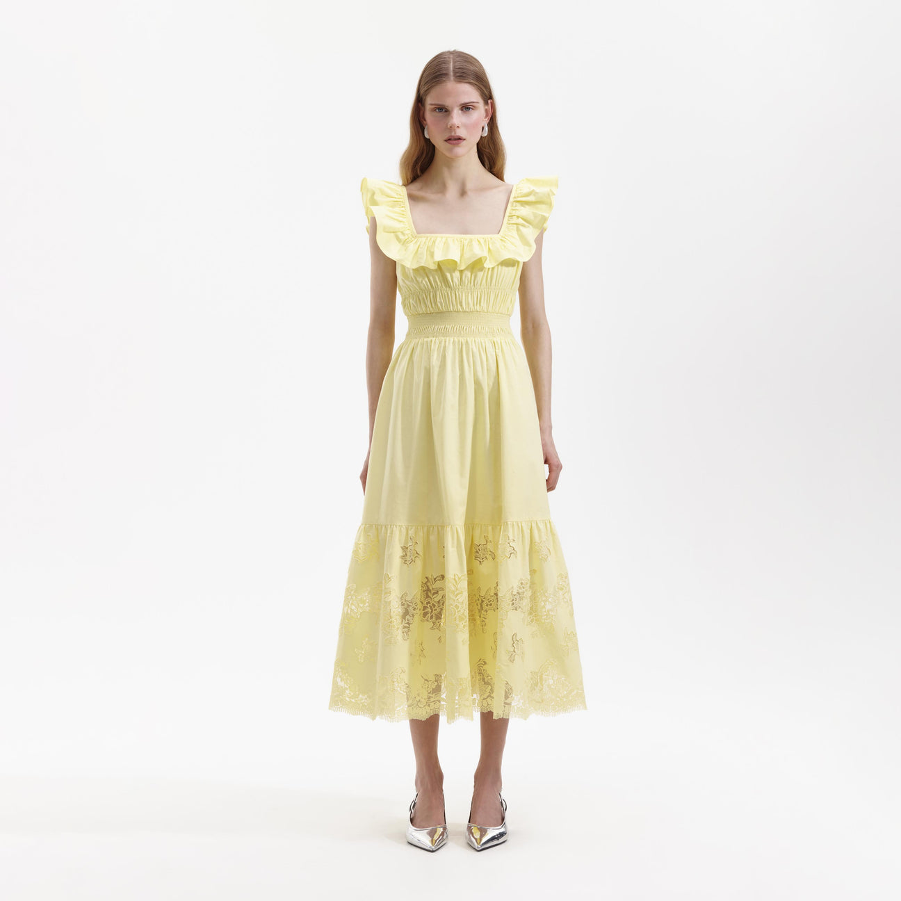 SP Yellow Cotton Midi Dress