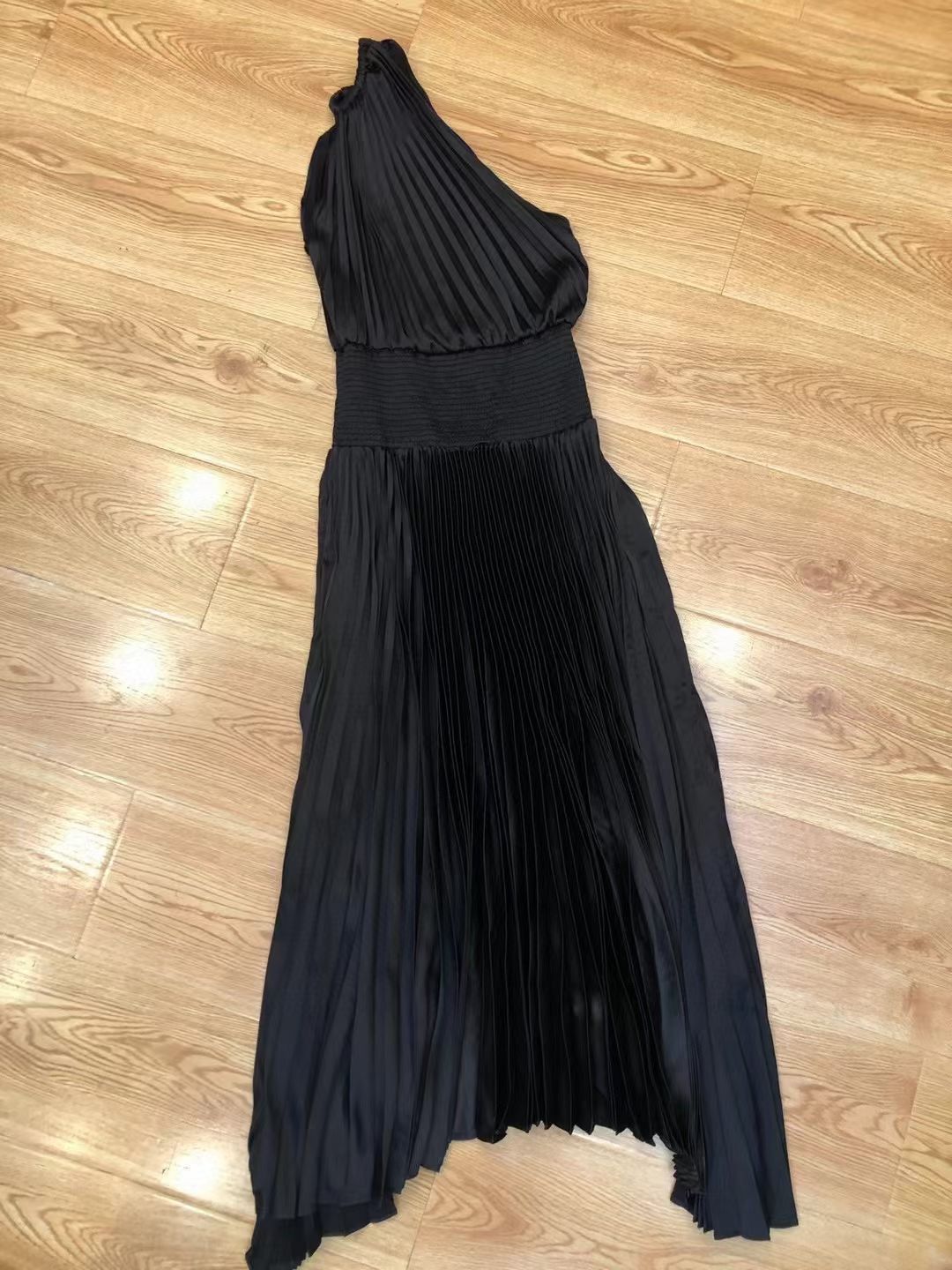 ALC Ruby Satin Pleated Midi Dress