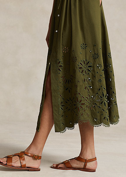 RL Eyelet Embroidered Shirtdress