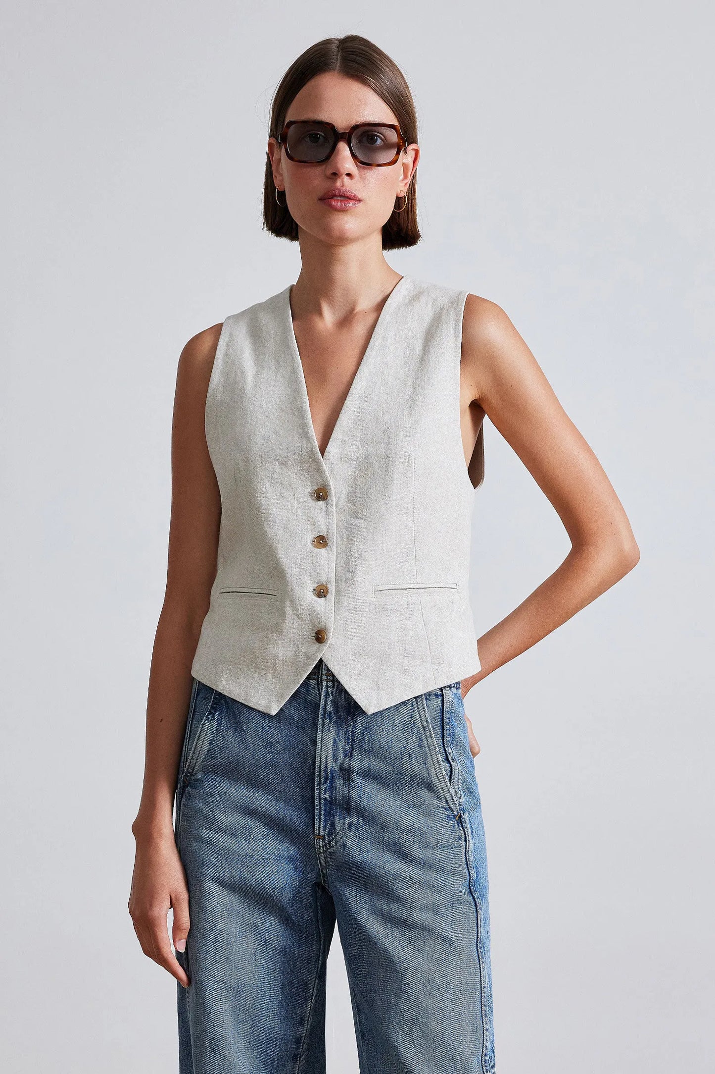 AA Flax Elsa Blazer, Cecilia Vest & Bari Crop Trousers Set