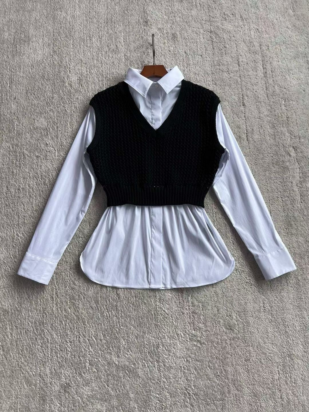 Thry Layered Sweater Vest Shirt