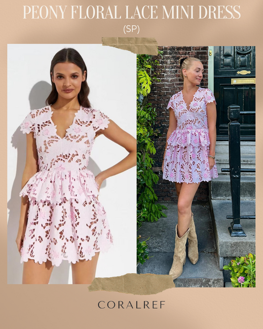 SP Peony Floral Lace Mini Dress