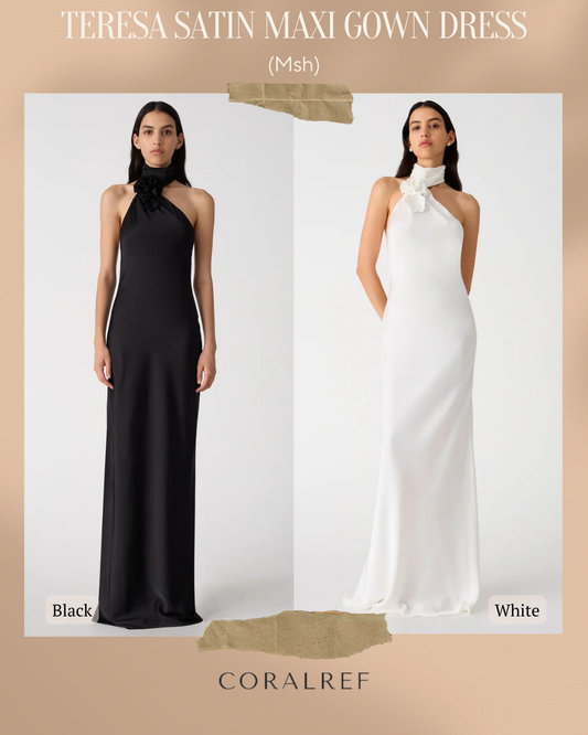 Msh Teresa Satin Maxi Gown Dress