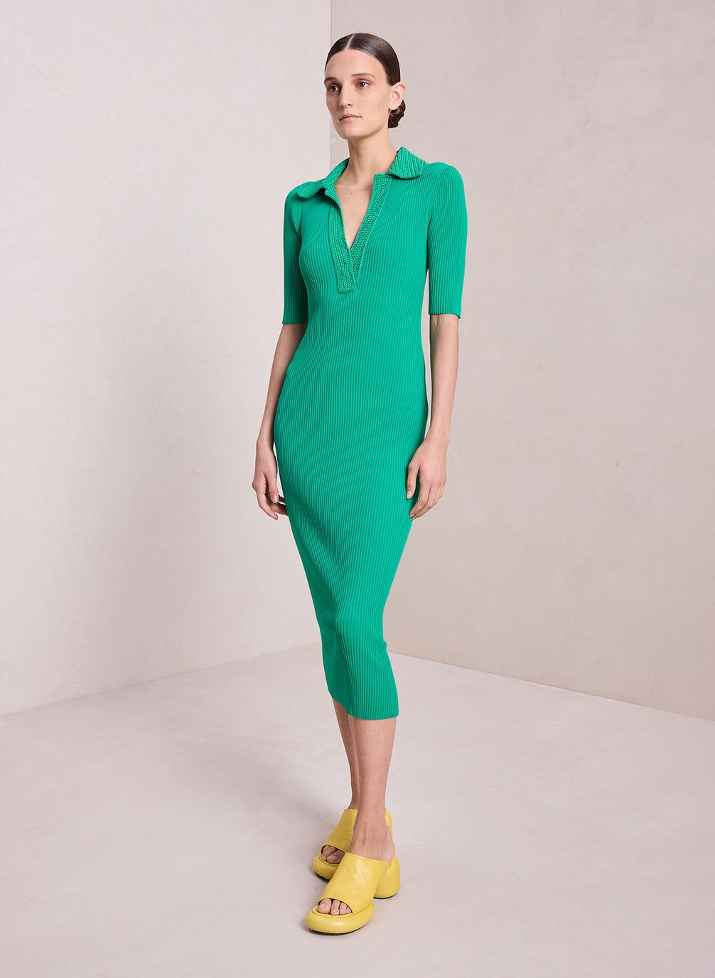 ALC Adrian Ribbed Knit Midi Dress