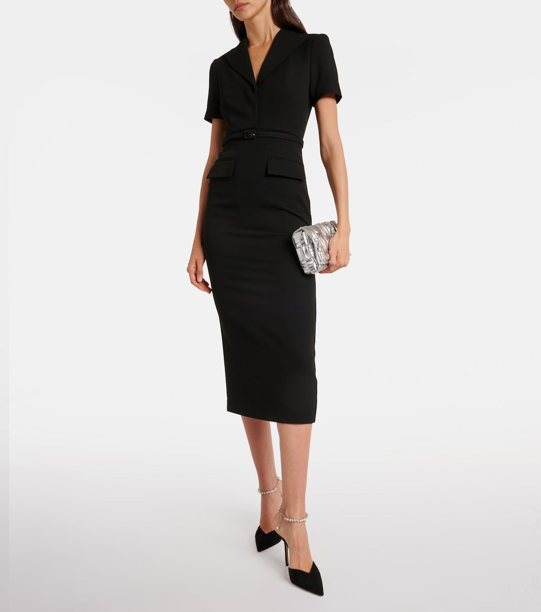RM Belted Cady Midi Dress