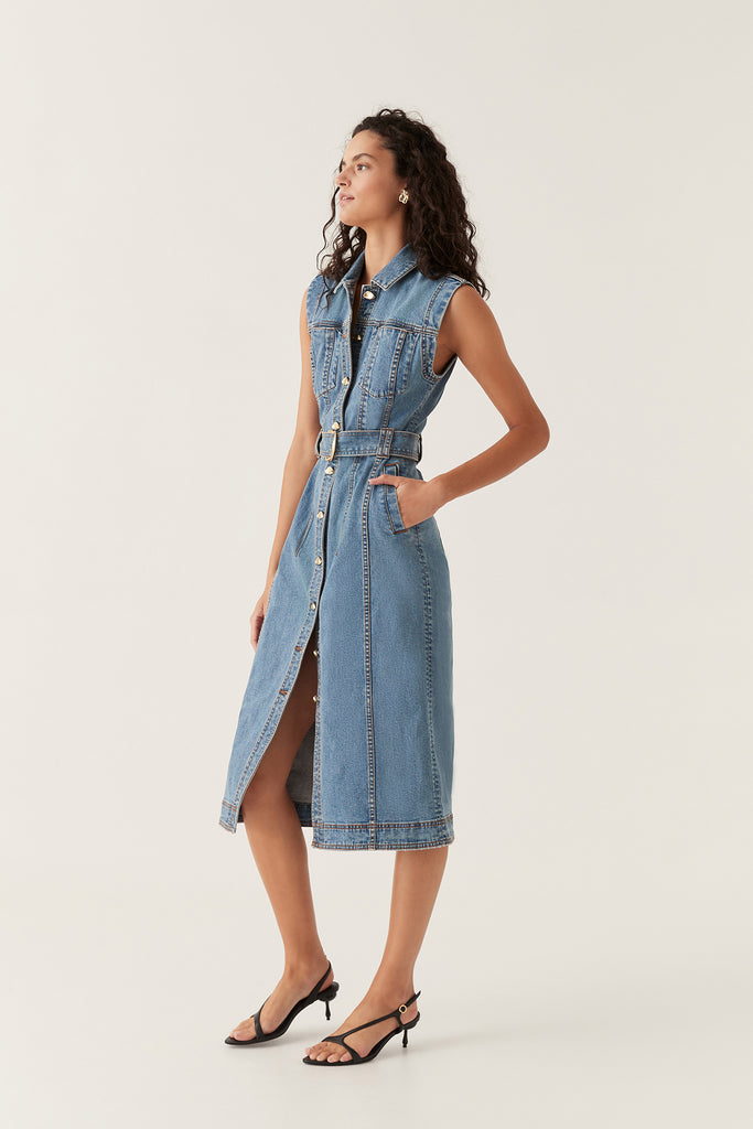 Aj Darcie Denim Midi Dress