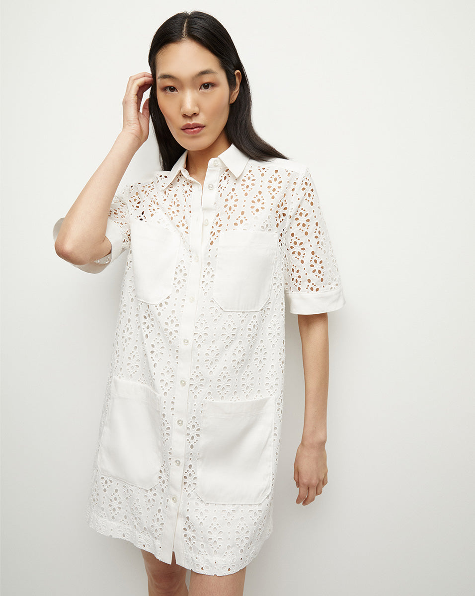 VB Rafaela Cotton Eyelet Mini Shirtdress