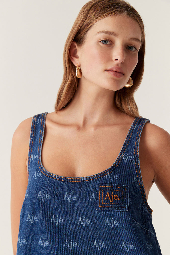 Aj Ratio Denim Mini Dress