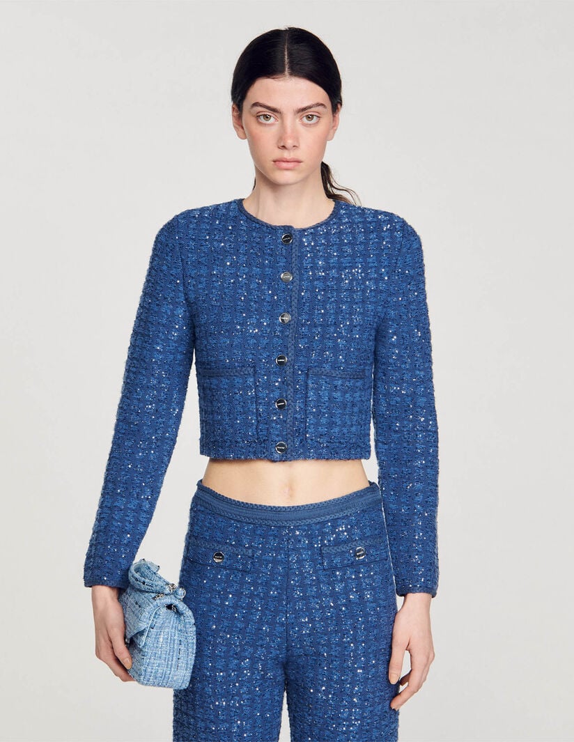 Sndr Cropped Tweed Coatigan