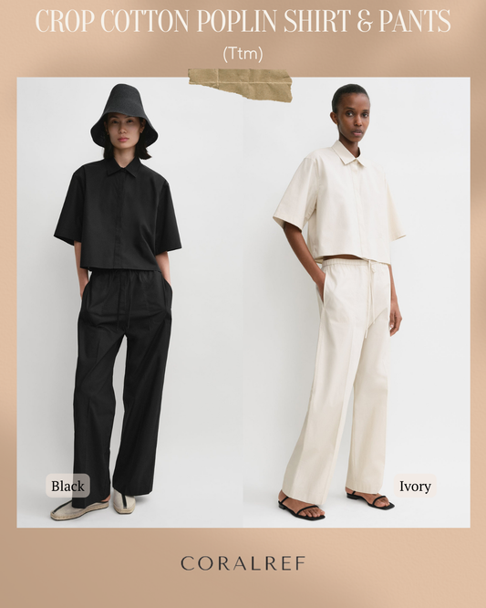 Ttm Crop Cotton Poplin Shirt & Pants Set