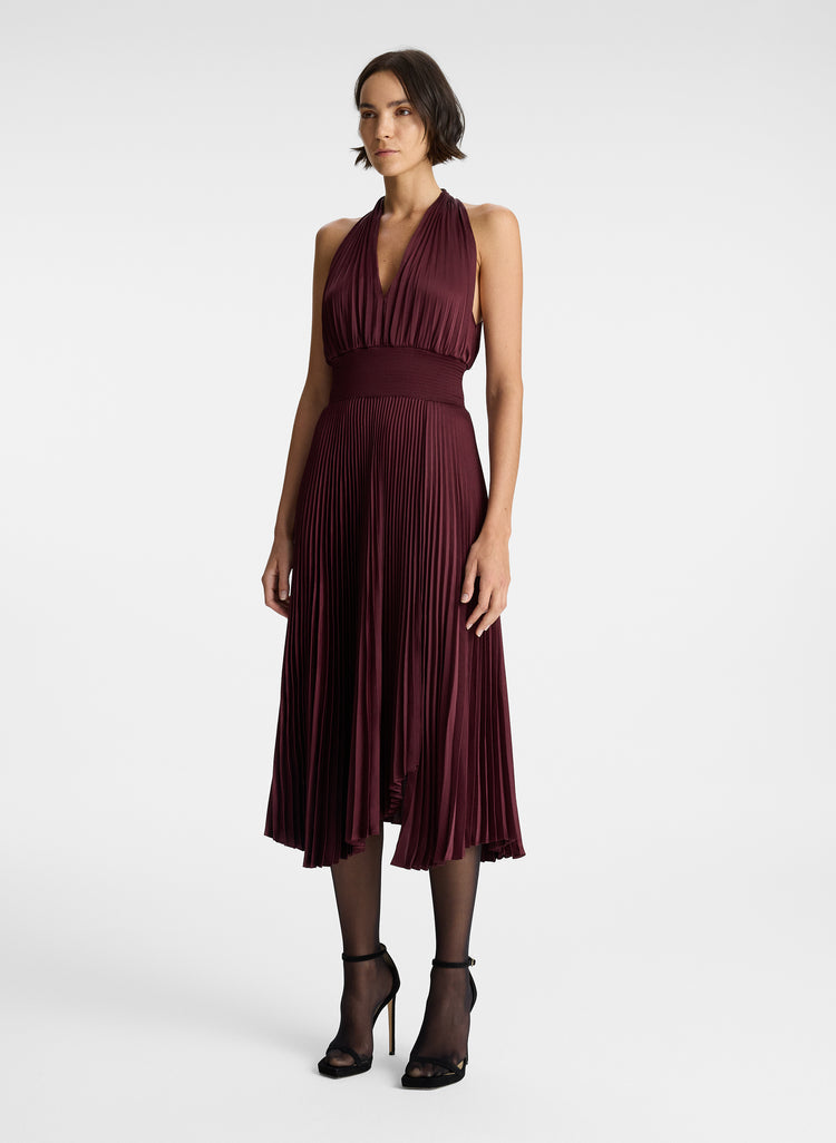 ALC Rose Satin Midi Dress