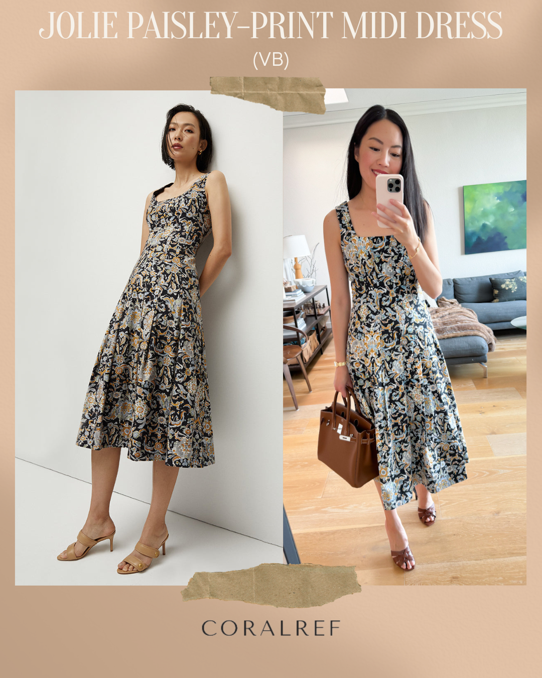 VB Jolie Paisley Print Midi Dress