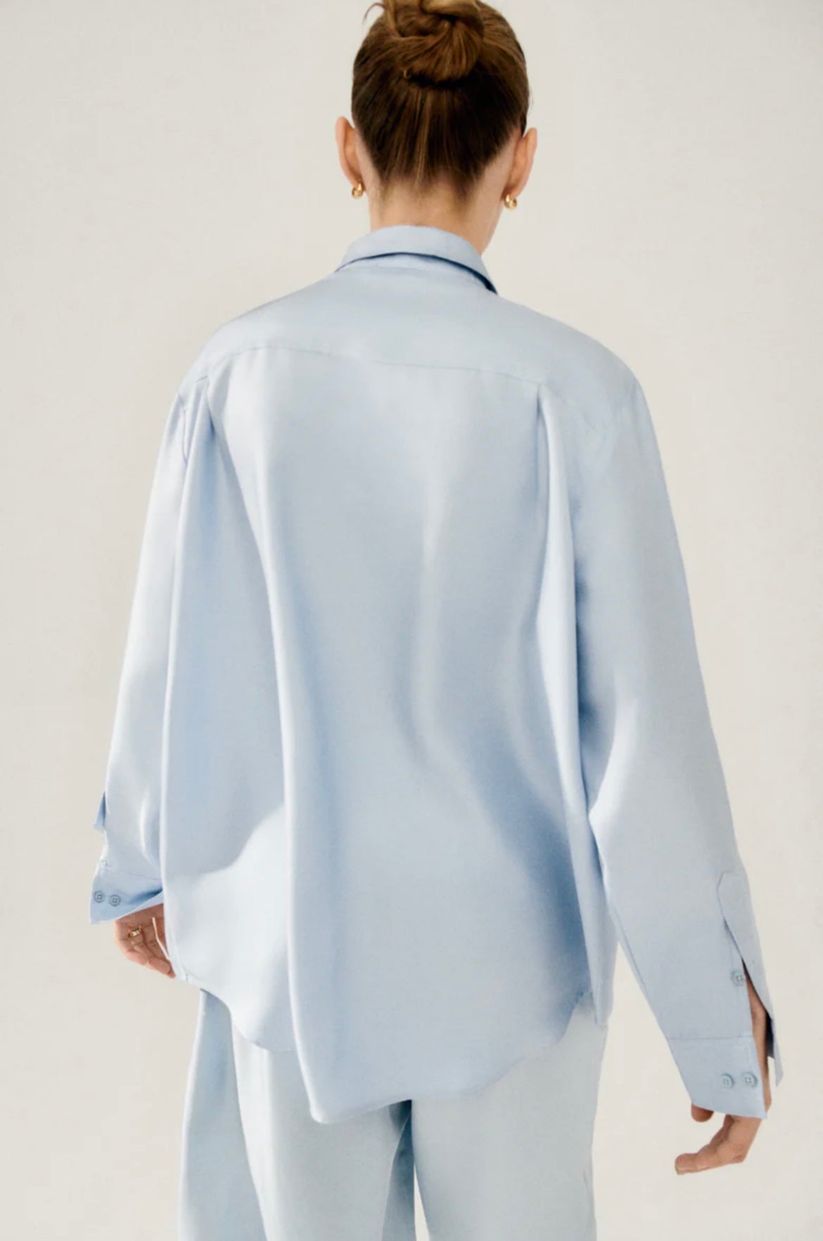 SL Silk Twill Boyfriend Shirt