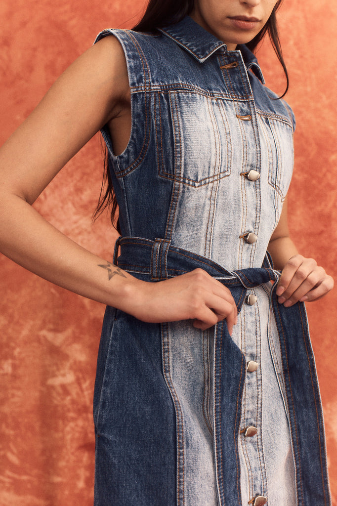 Aj Darcie Denim Midi Dress