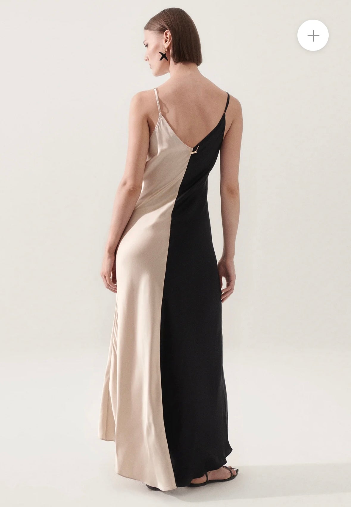 SL Two Tone Maxi Dress Black Hazelnut