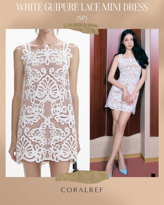 SP White Guipure Lace Mini Dress