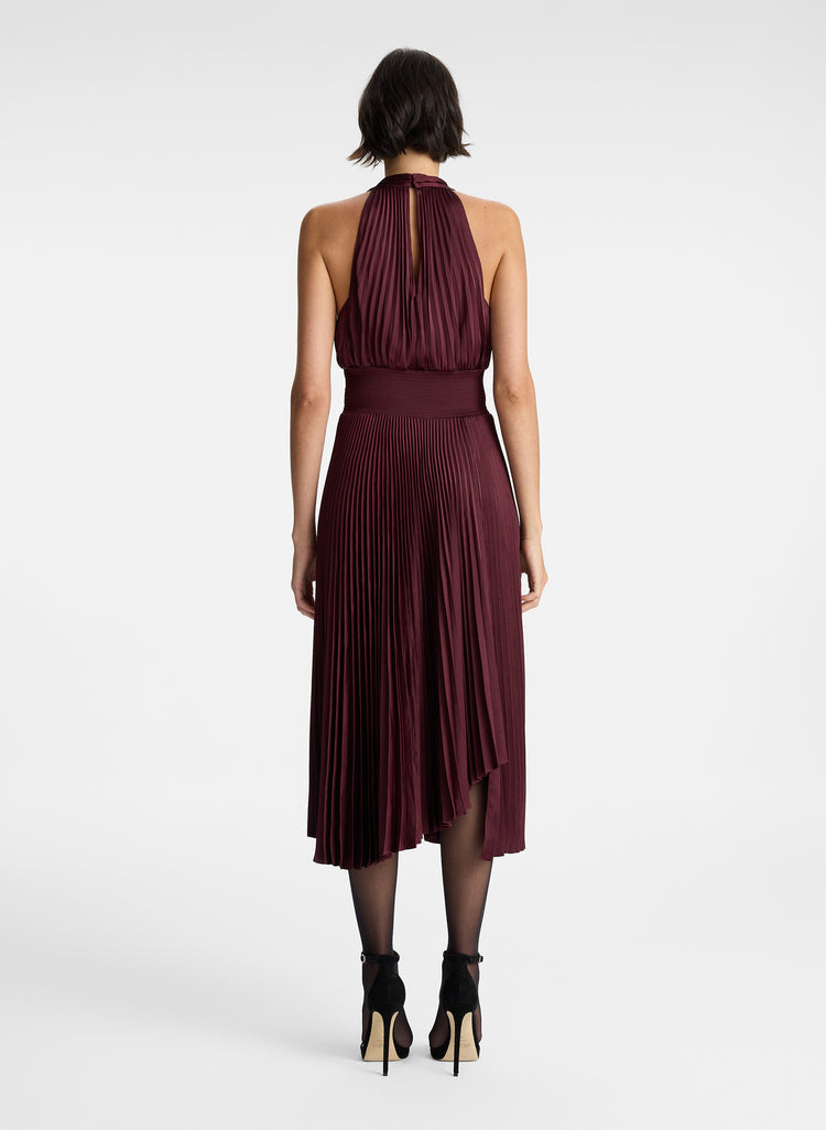 ALC Rose Satin Midi Dress
